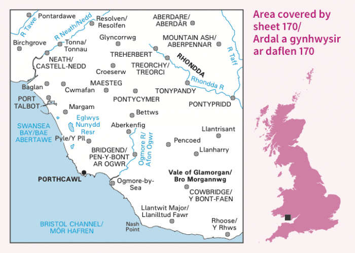 OS Landranger - 170 - Vale of Glamorgan, Rhondda & Porthcawl