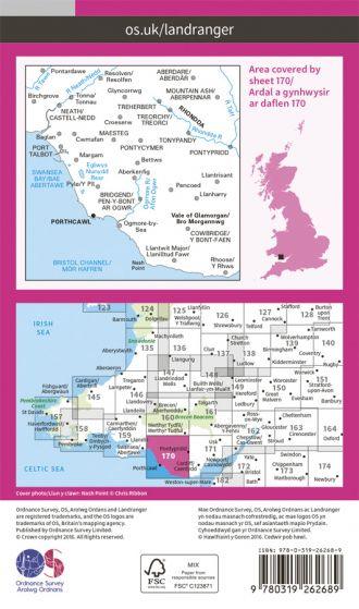 OS Landranger - 170 - Vale of Glamorgan, Rhondda & Porthcawl