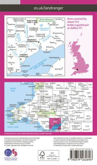 OS Landranger - 171 - Cardiff & Newport, Pontypool