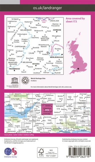 OS Landranger - 173 - Swindon & Devizes, Marlborough & Trowbridge