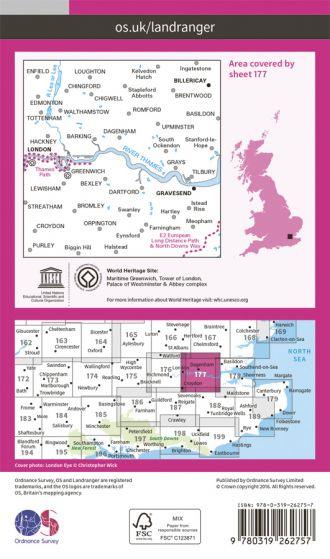 OS Landranger - 177 - East London, Billericay & Gravesend