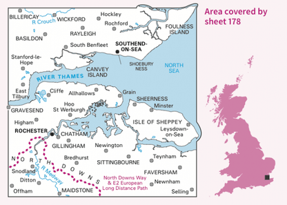 OS Landranger - 178 - Thames Estuary, Rochester & Southend-on-Sea