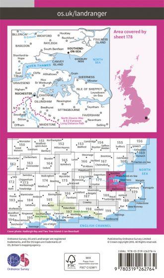 OS Landranger - 178 - Thames Estuary, Rochester & Southend-on-Sea