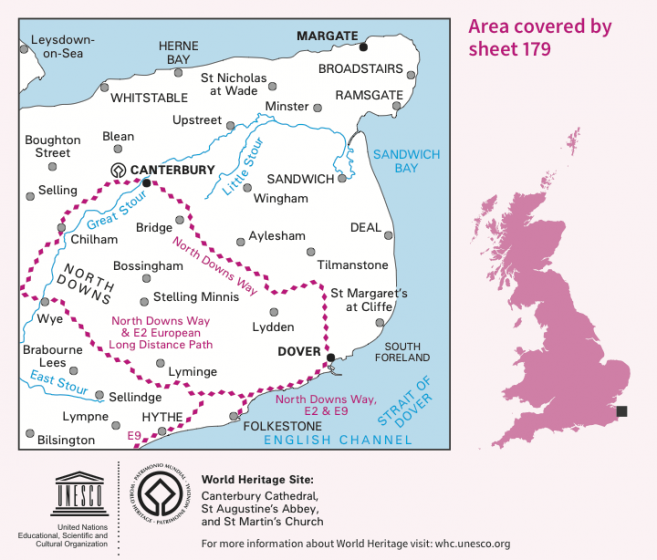 OS Landranger - 179 - Canterbury & East Kent, Dover & Margate