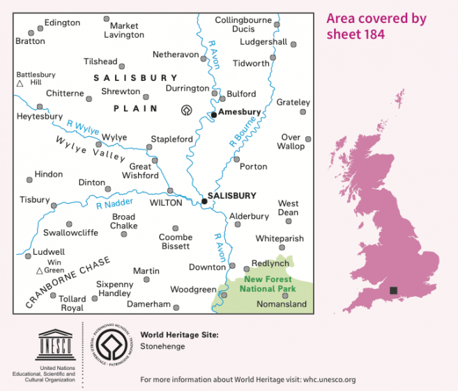 OS Landranger - 184 - Salisbury & The Plain Amesbury