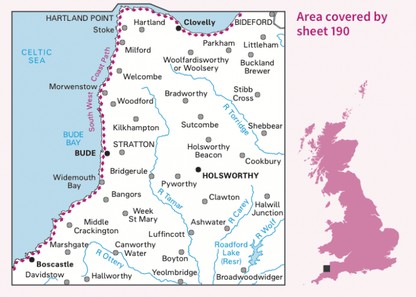 OS Landranger - 190 - Bude & Clovelly, Boscastle & Holsworthy