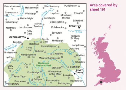 OS Landranger - 191 - Okehampton & North Dartmoor