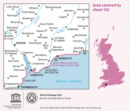 OS Landranger - 192 - Exeter & Sidmouth, Exmouth & Teignmouth