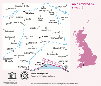 OS Landranger - 193 - Taunton & Lyme Regis, Chard & Bridport