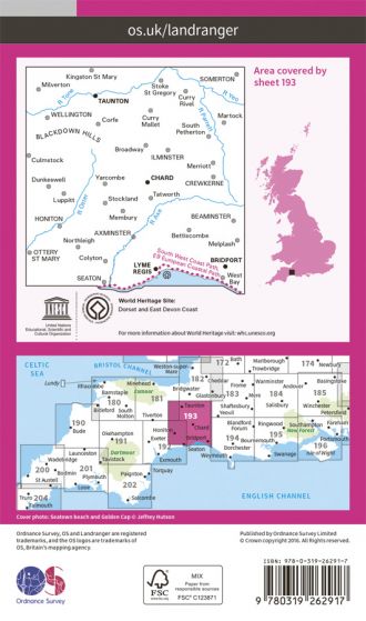 OS Landranger - 193 - Taunton & Lyme Regis, Chard & Bridport