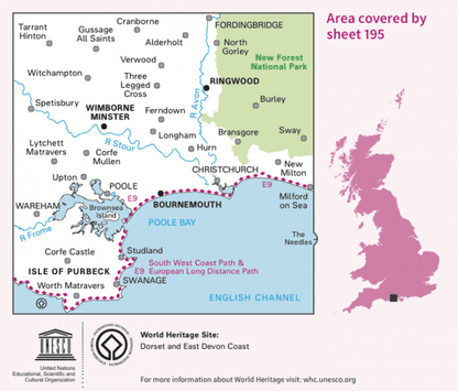 OS Landranger - 195 - Bournemouth & Purbeck, Wimborne Minster & Ringwood