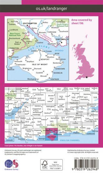 OS Landranger - 196 - The Solent & The Isle of Wight, Southampton & Portsmouth