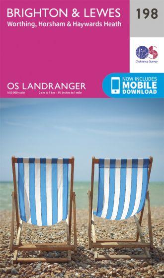 OS Landranger - 198 - Brighton & Lewes, Haywards Heath