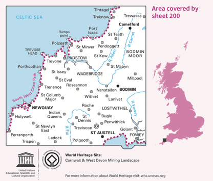 OS Landranger - 200 - Newquay & Bodmin, Camelford & St Austell