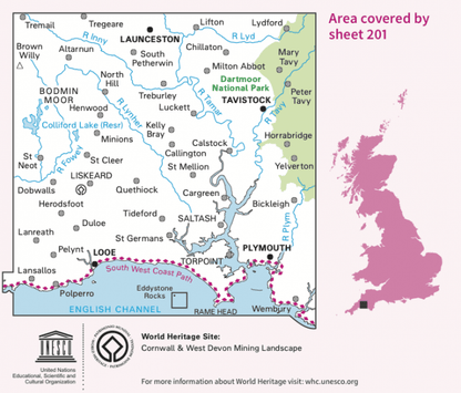 OS Landranger - 201 - Plymouth & Launceston, Tavistock & Looe