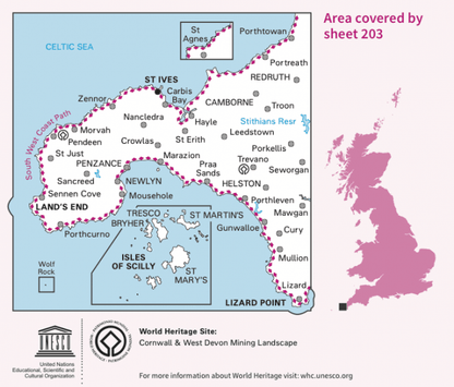 OS Landranger - 203 - Land's End & Isles of Scilly, St Ives & Lizard Point