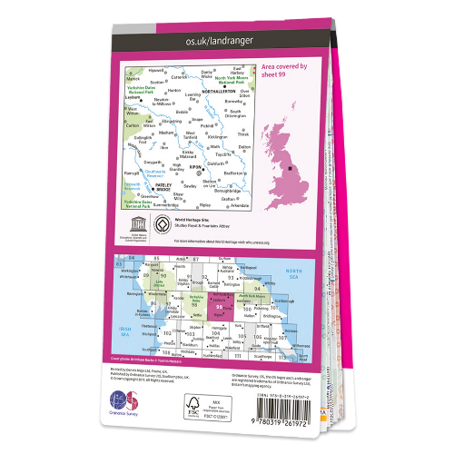 OS Landranger - 099 - Northallerton & Ripon, Pateley Bridge & Leyburn