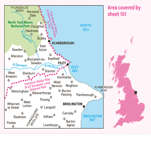 OS Landranger - 101 - Scarborough, Bridlington & Filey