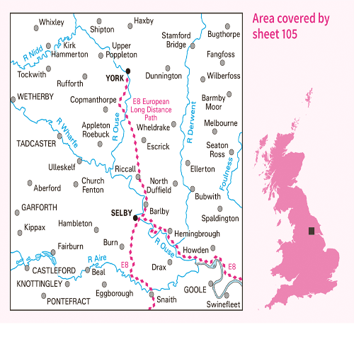 OS Landranger - 105 - York & Selby