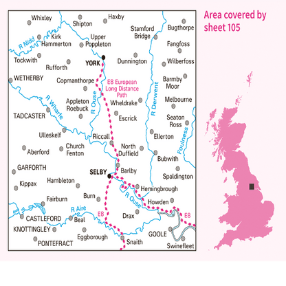 OS Landranger - 105 - York & Selby