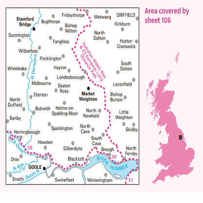 OS Landranger - 106 - Market Weighton, Goole & Stamford Bridge