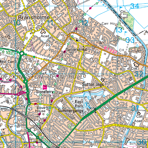 OS Landranger - 107 - Kingston Upon Hull, Beverley & Driffield