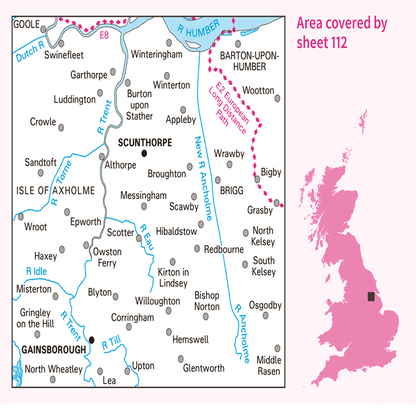 OS Landranger - 112 - Scunthorpe & Gainsborough