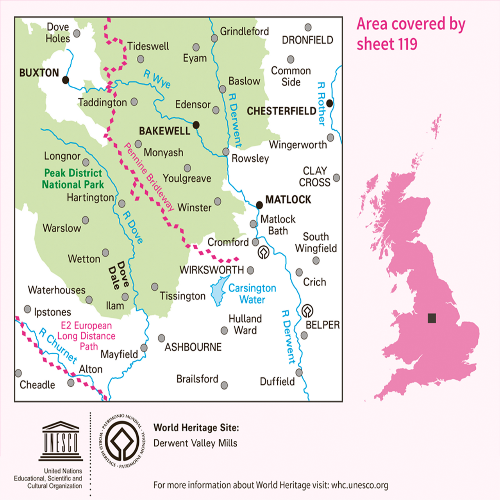 OS Landranger - 119 - Buxton, Matlock, Bakewell & Dove Dale