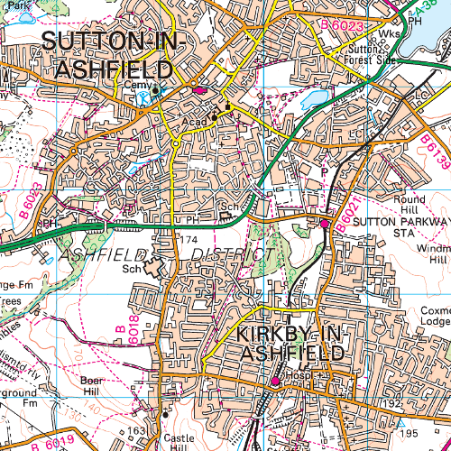 OS Landranger - 120 - Mansfield & Worksop, Sherwood Forest