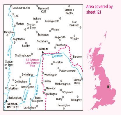 OS Landranger - 121 - Lincoln & Newark-on-Trent