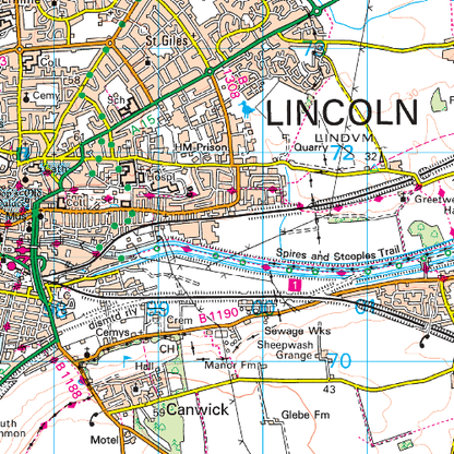 OS Landranger - 121 - Lincoln & Newark-on-Trent