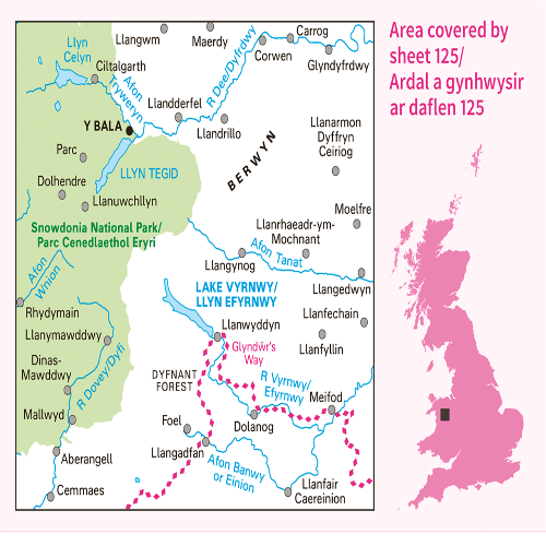 OS Landranger - 125 - Bala & Lake Vyrnwy, Berwyn