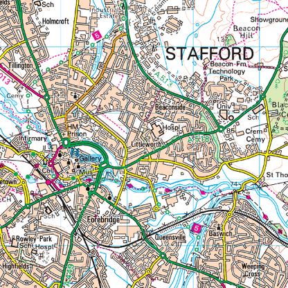 OS Landranger - 127 - Stafford & Telford, Ironbridge