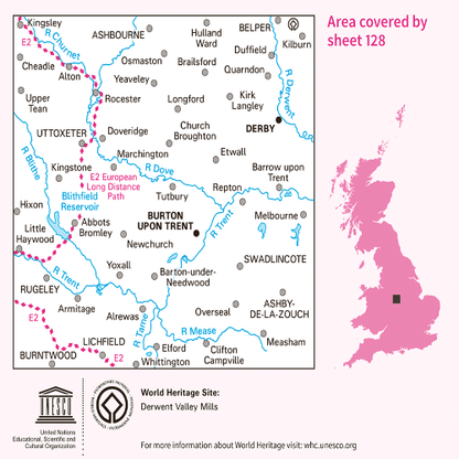 OS Landranger - 128 - Derby & Burton Upon Trent