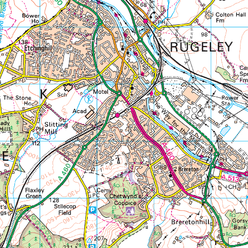 OS Landranger - 128 - Derby & Burton Upon Trent