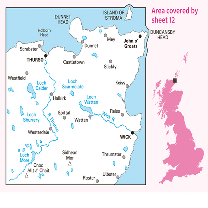 OS Landranger - 012 - Thurso & Wick, John O'Groats area