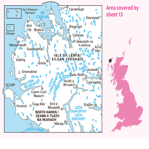 OS Landranger - 013 - West Lewis & North Harris area