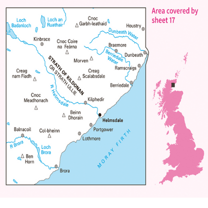 OS Landranger - 017 - Helmsdale & Strath of Kildonan area