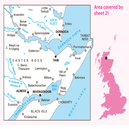 OS Landranger - 21 - Dornock & Alness, Invergordon & Tain area