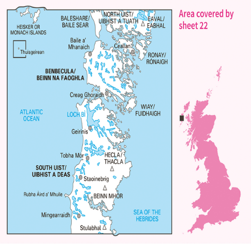 OS Landranger - 022 - Benbecula & South Uist area