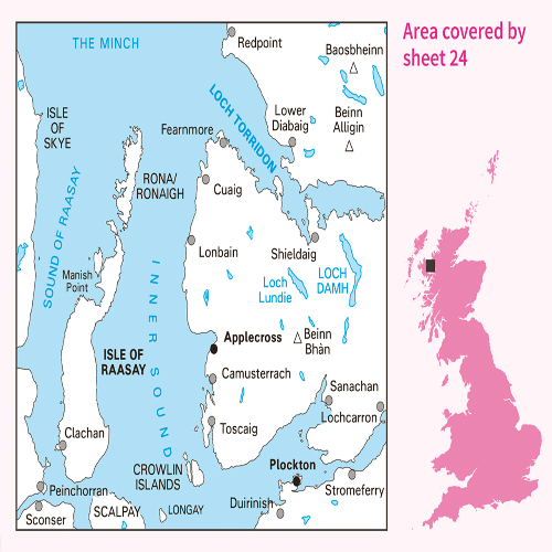 OS Landranger - 024 - Raasay & Applecross, Loch Torridon & Plockton area