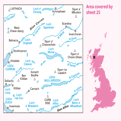 OS Landranger - 025 - Glen Carron & Glen Affric area