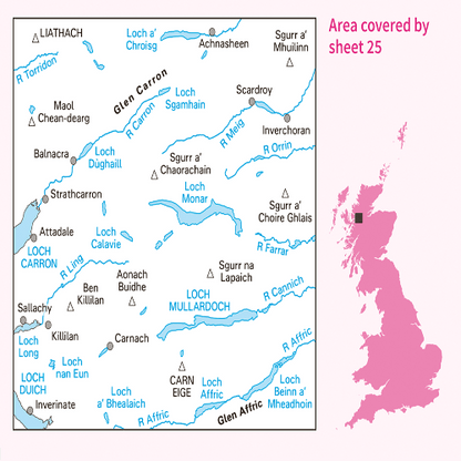 OS Landranger - 025 - Glen Carron & Glen Affric area