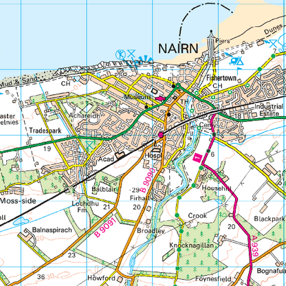 OS Landranger - 027 - Nairn & Forres, River Findhorn area