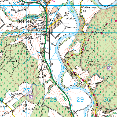 OS Landranger - 028 - Elgin, Dufftown, Buckie & Keith area