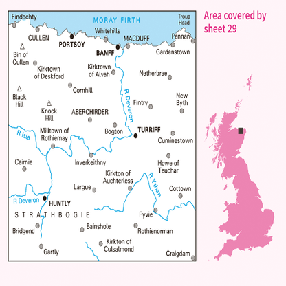 OS Landranger - 029 - Banff & Huntly, Portsoy & Turriff area