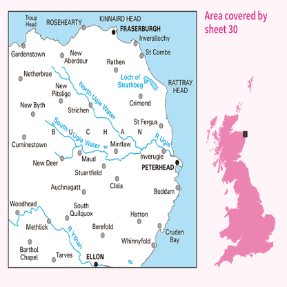 OS Landranger - 030 - Fraserburgh, Peterhead & Ellon area