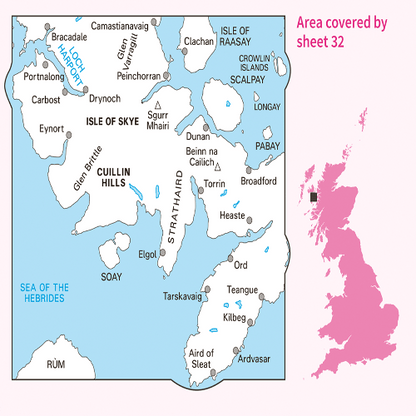 OS Landranger - 032 - South Skye & Cuillin Hills area