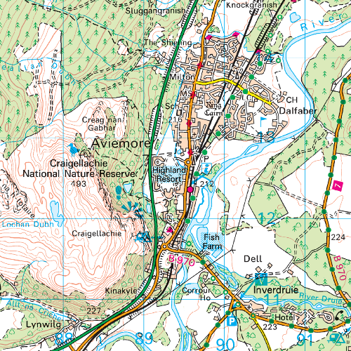 OS Landranger - 036 - Grantown, Aviemore & Cairngorm Mountains area