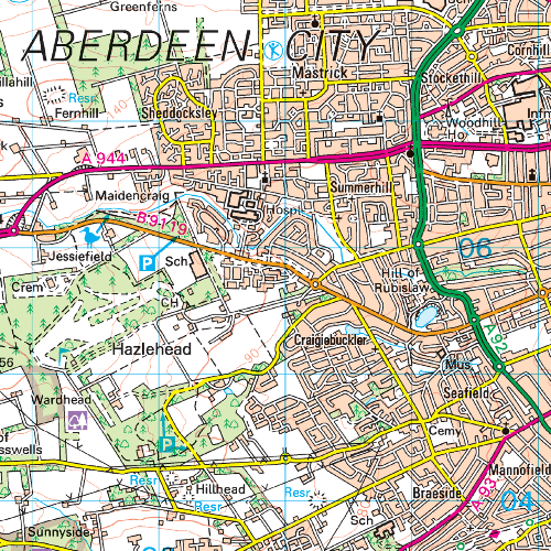 OS Landranger - 038 - Aberdeen, Inverurie & Pitmedden area